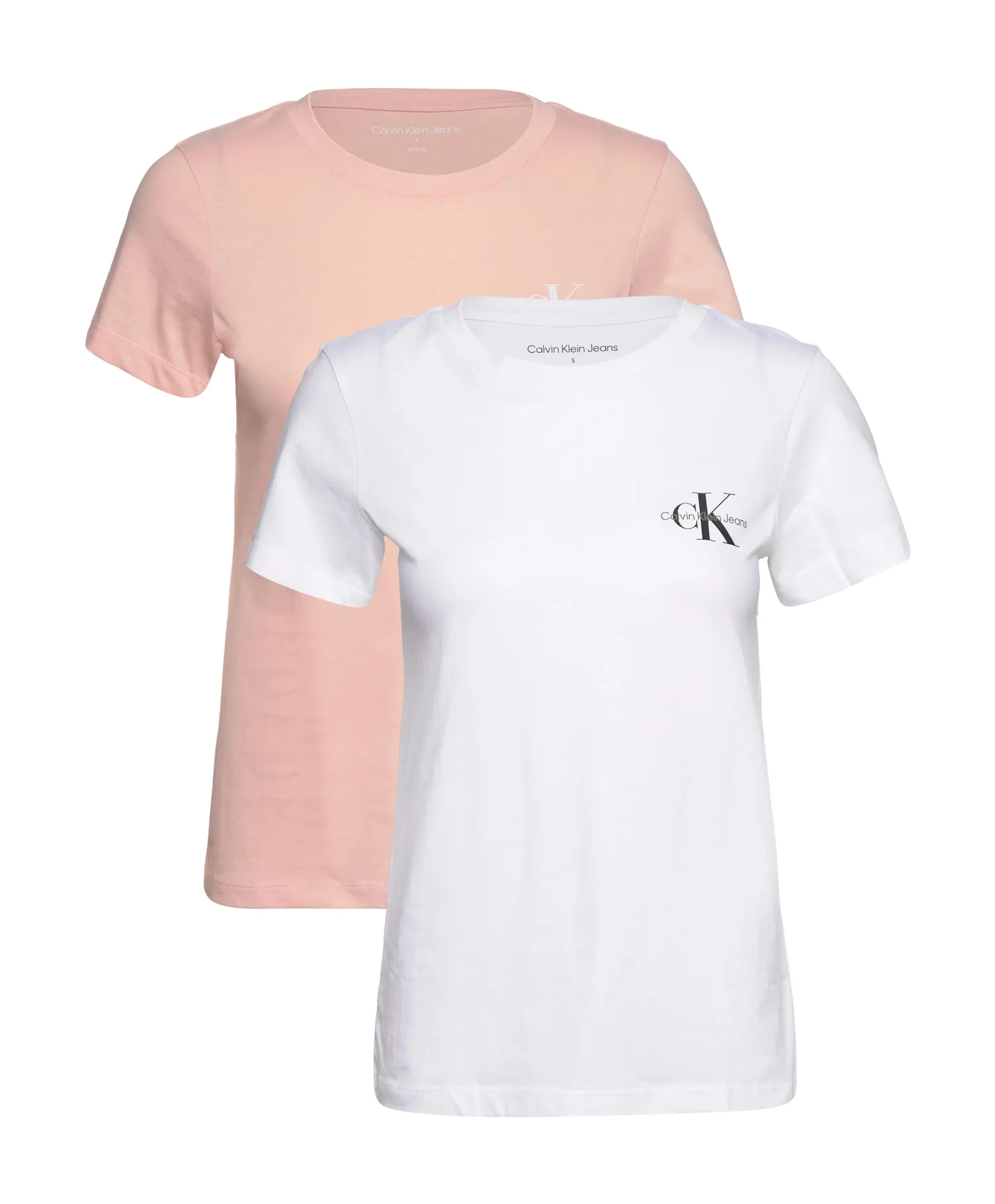 CALVIN KLEIN JEANS Faint Blossom/Bright T-Shirt | - Pack Slim 2 Choice+Attitude White