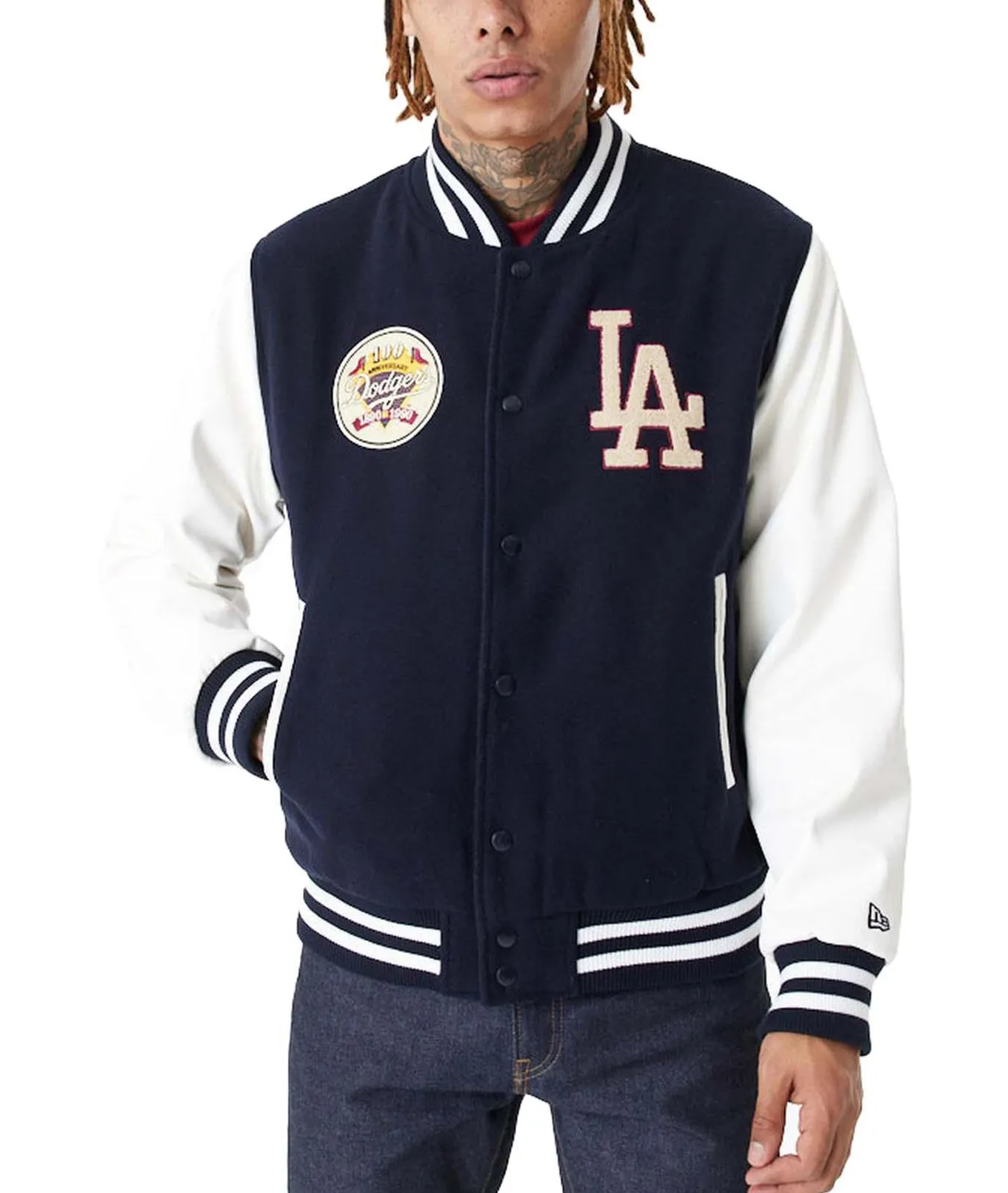 New Era MLB Varsity Los Angeles Dodgers Jacket (navy/off white)