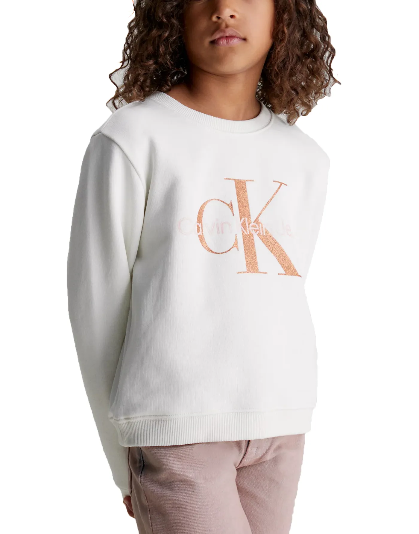 CALVIN KLEIN JEANS Girls Ivory Monogram | CN Bronze - Choice+Attitude Sweatshirt