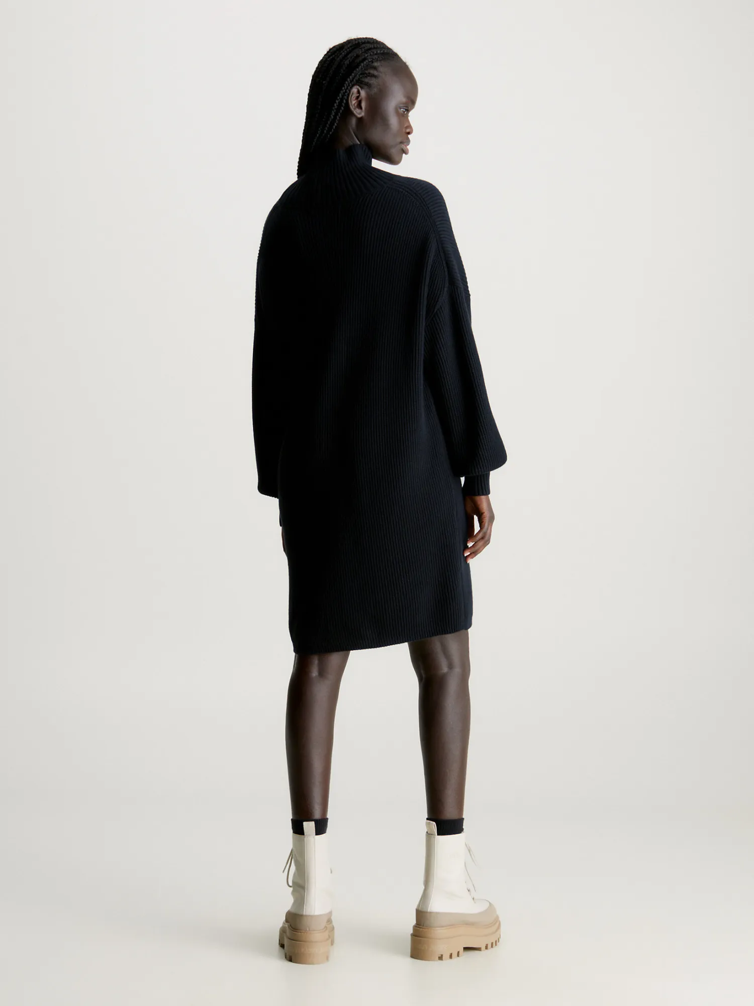 CALVIN Choice+Attitude Woven Black JEANS Sweater Label CK Dress KLEIN - | Loose