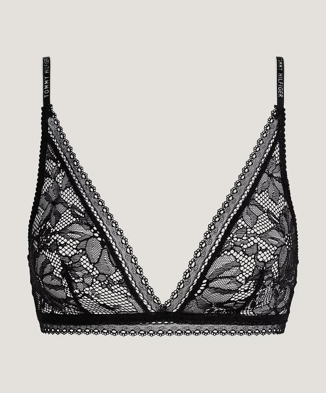 Tommy hilfiger Floral Lace Unlined Triangle Bra Black