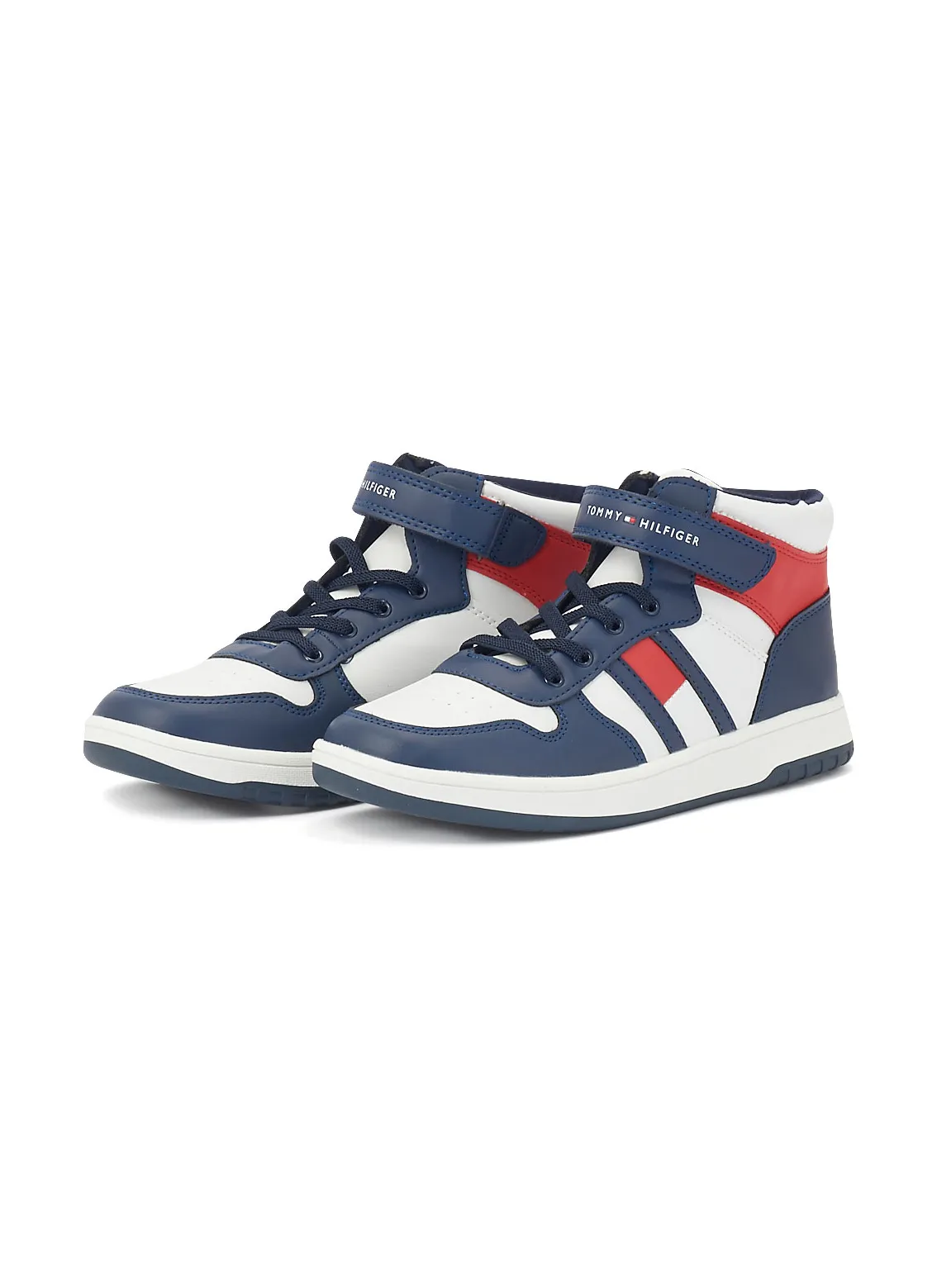 High TOMMY up/Velcro - Sneakers | Top Lace Blue/White/Red Youth Choice+Attitude HILFIGER