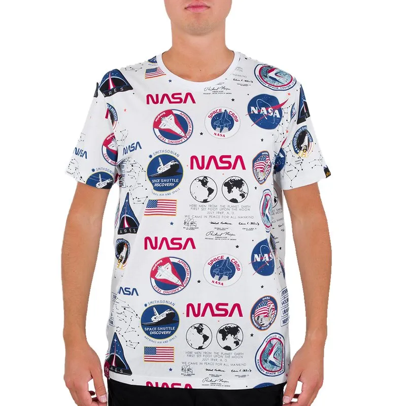 ALPHA INDUSTRIES NASA White AOP - Choice+Attitude T-Shirt 