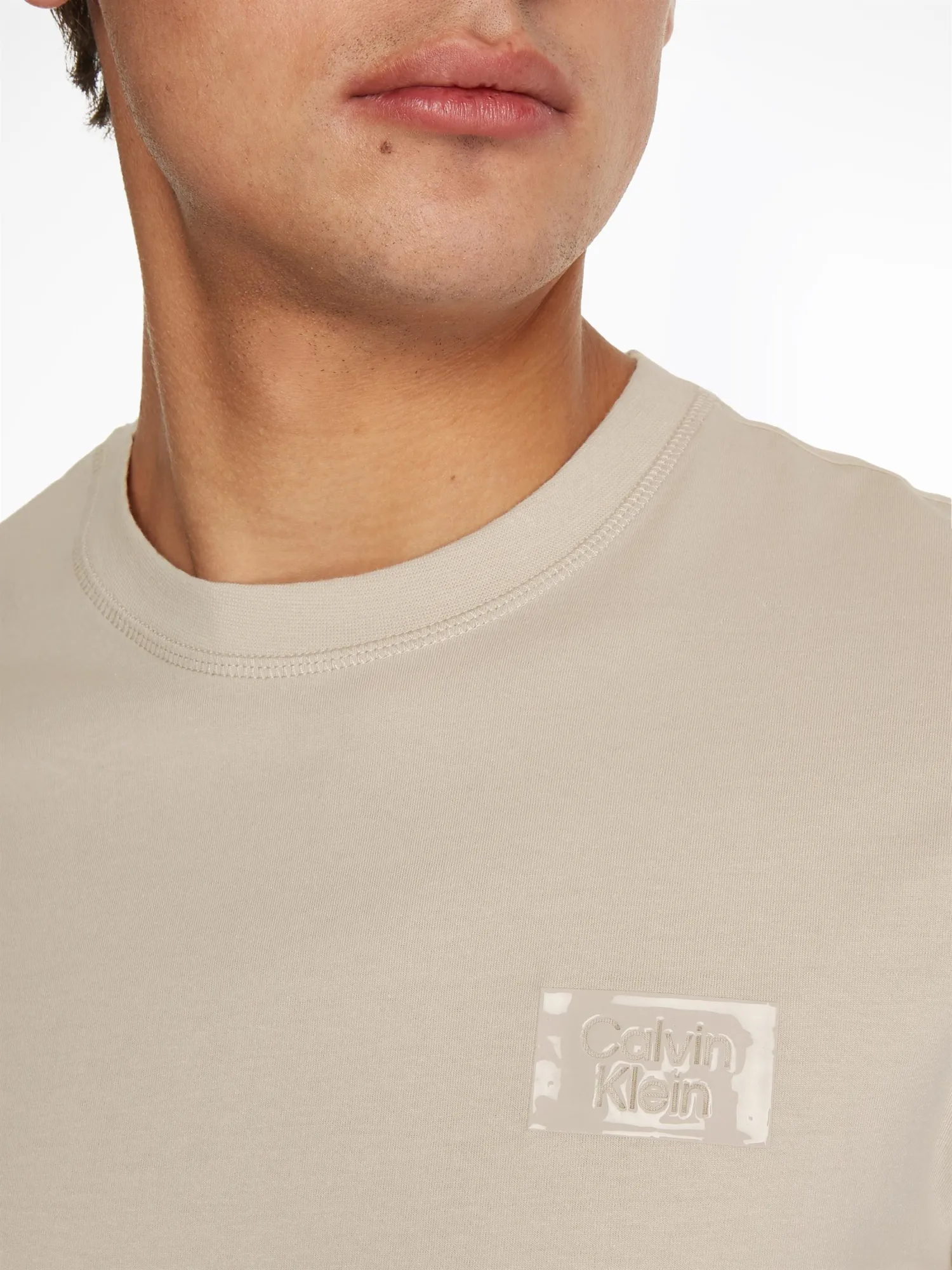 CALVIN KLEIN Highshine Box - | T-shirt Stony Beige Choice+Attitude Logo